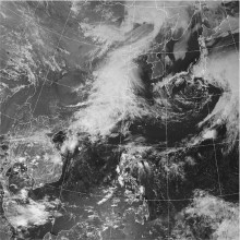 气象卫星云图(气象卫星仪器拍摄大气中的云层分布)